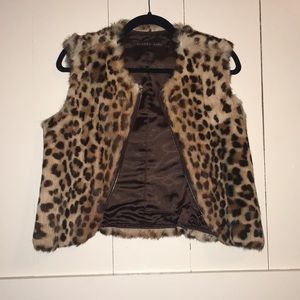 Rabbit Fur Cheetah Print Vest