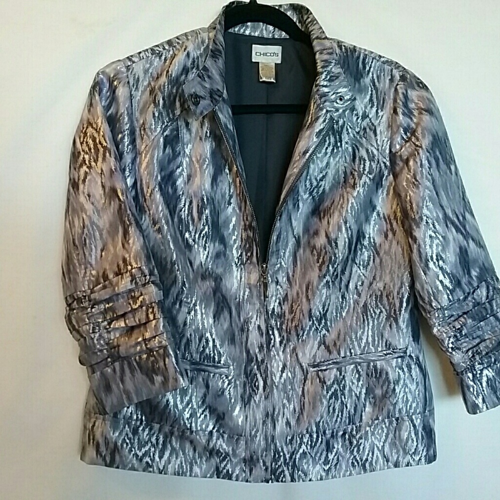Chico's Festive Metallic Jacket