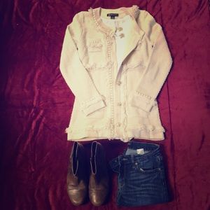 **INC** Floral Rhinestone Button Cardigan Sweater