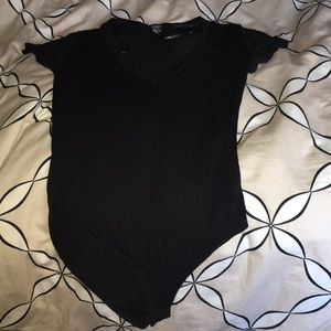 Black vneck bodysuit
