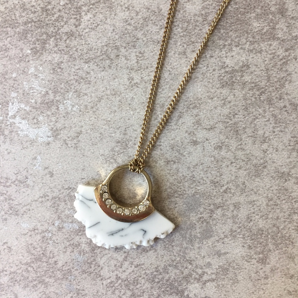Marble and Gold Necklace