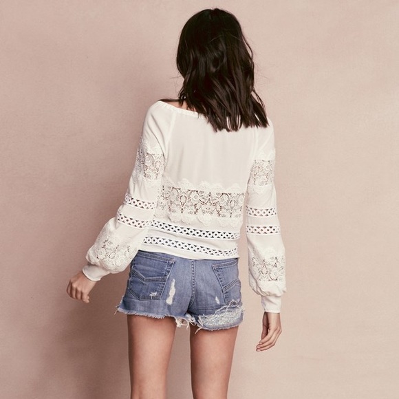 🆕 For Love & Lemons Ivory Hayley Crochet Blouse - Picture 5 of 5