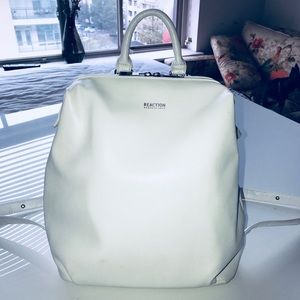 White Leather Kenneth Cole Backpack