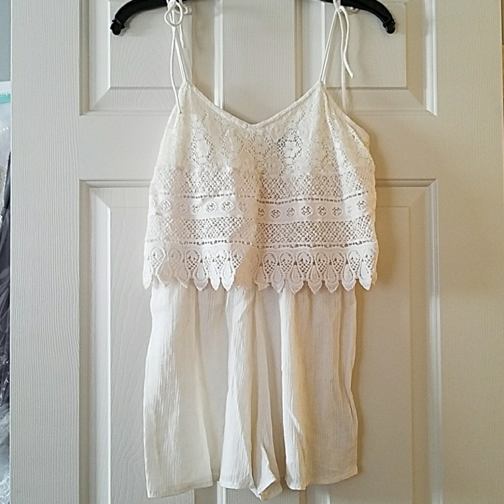 Topshop crochet top layer romper