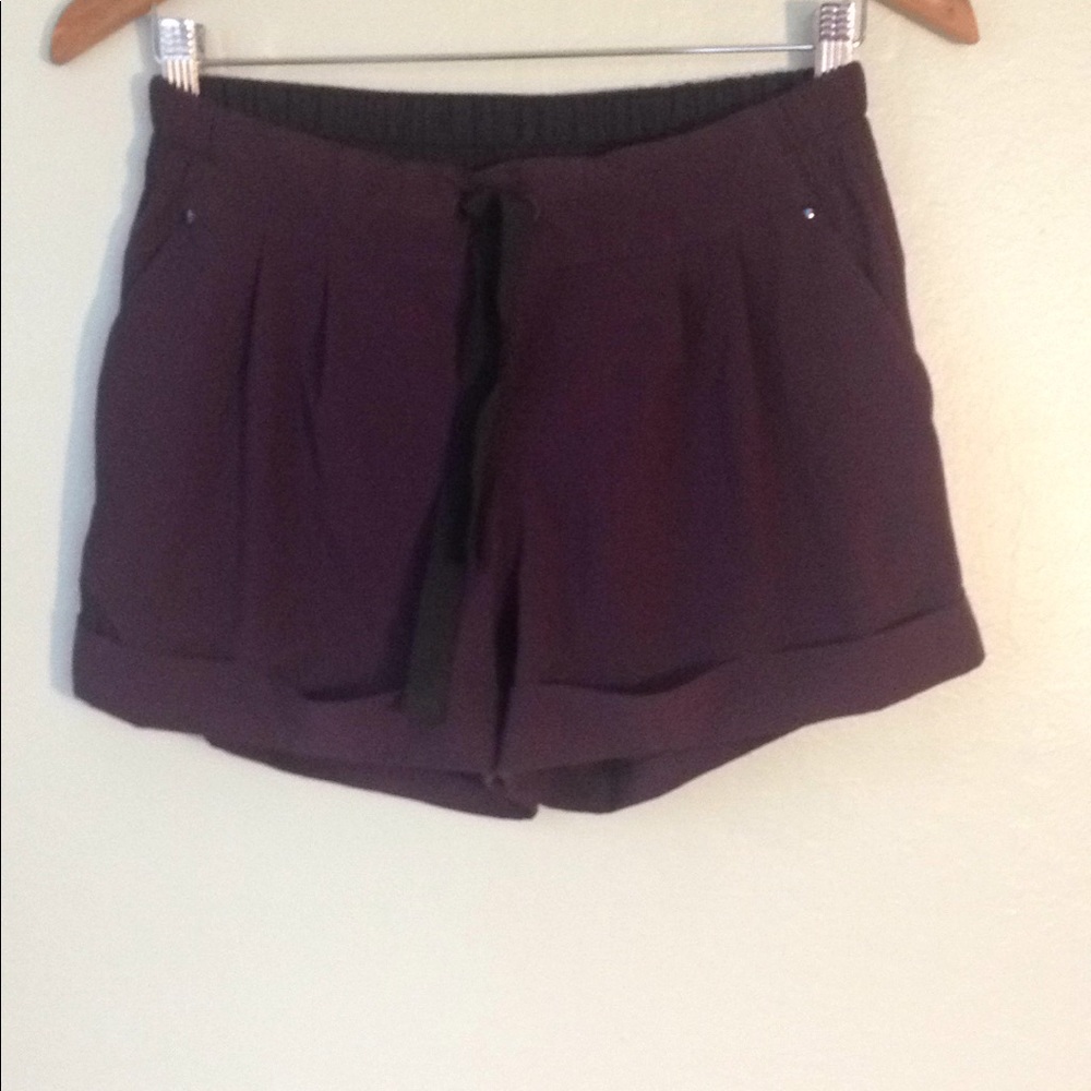 Burgundy cuffed Lululemon Shorts