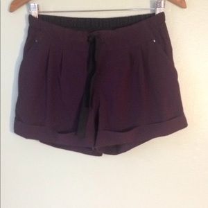 Burgundy cuffed Lululemon Shorts