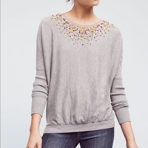 Anthropologie Knotted Confetti Pullover L