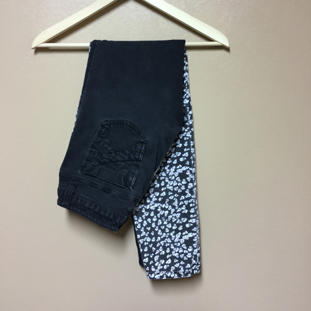Royal Bones Skull Split Leg Jeans Juniors 13