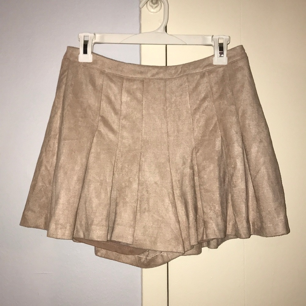 Super Soft Suede Pleated Mini Skort