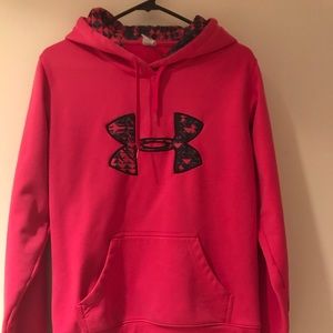 Pink and black Under Armour Hooded Sweater