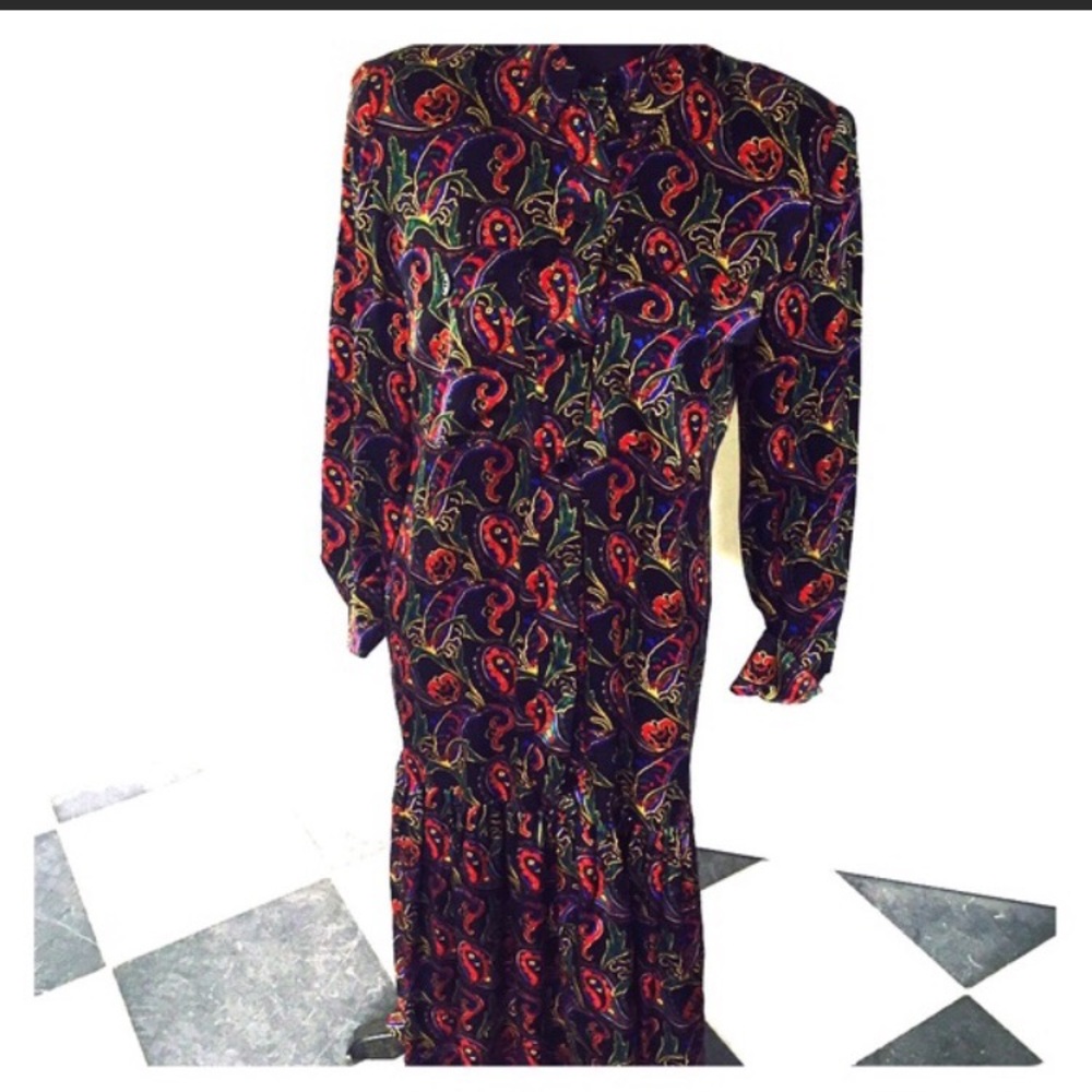 Silk vintage dress gorgeous - Picture 4 of 8
