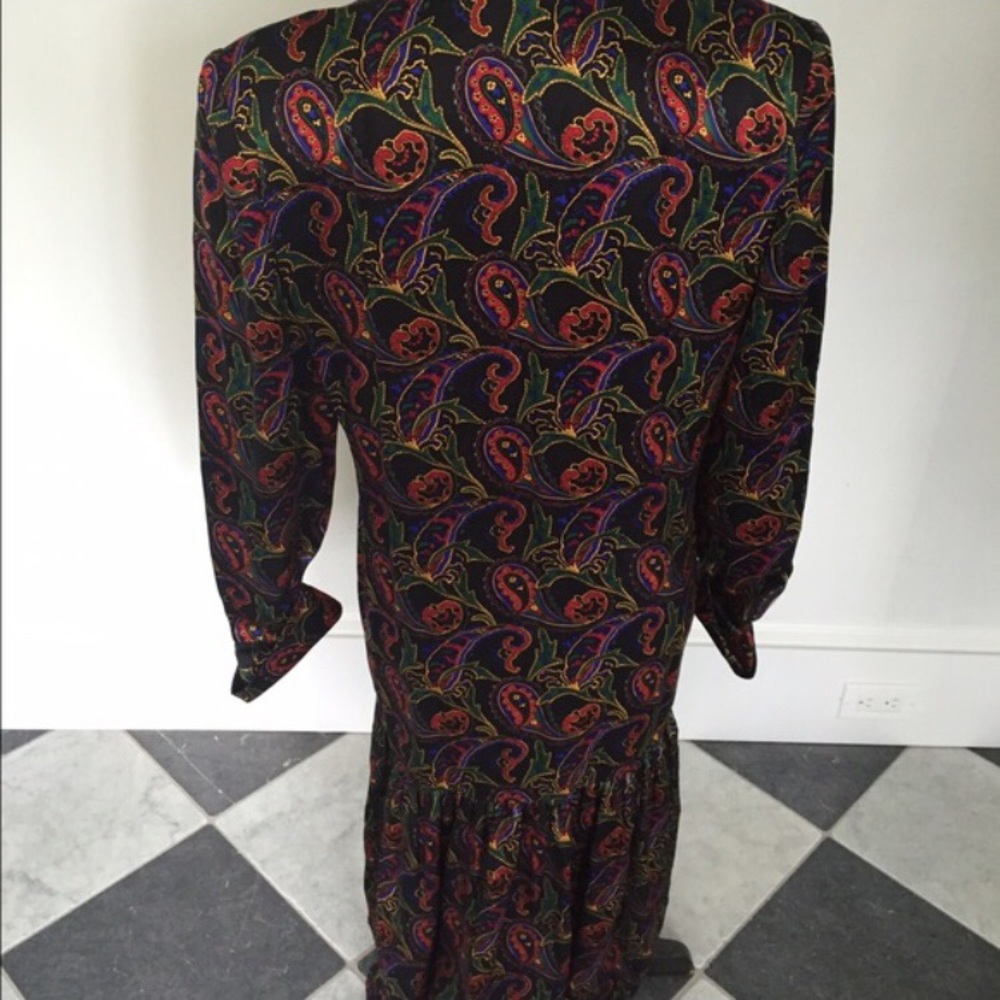 Silk vintage dress gorgeous - Picture 7 of 8