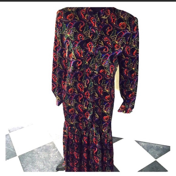 Silk vintage dress gorgeous - Picture 4 of 8