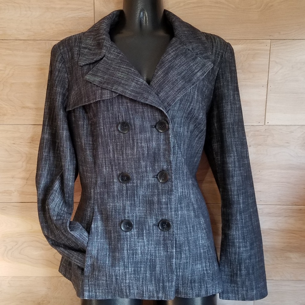 Sandro Sportswear Black Double Breasted Jacket EUC