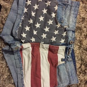 Forever 21 American Flag jean shorts size 26.