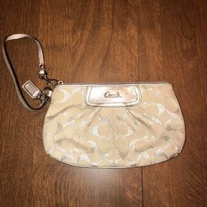 Silver Coach wristlet