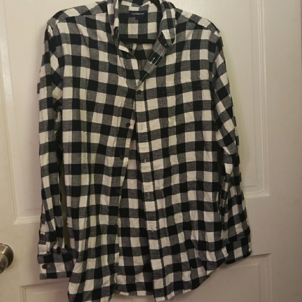 Men's blue and white flannel
