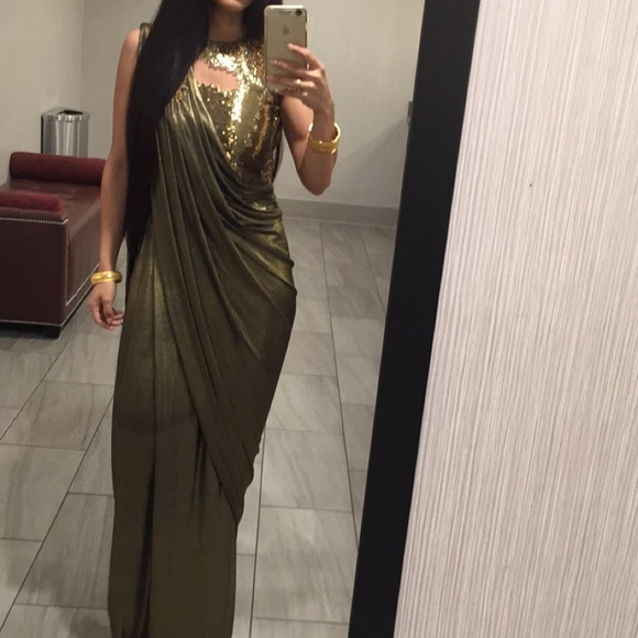 Indian dress Bridal Metallic sari bronze - Picture 1 of 2