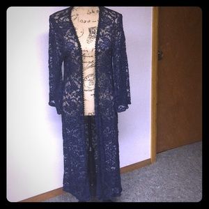 Honey & Lace Navy Lace Duster 2XL