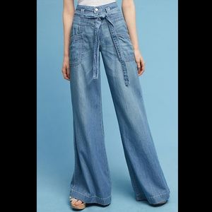 Pilcro Ultra High-Rise Tie-Waist Wide-Legs