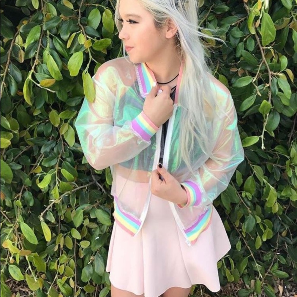Holographic sheer pastel variety jacket