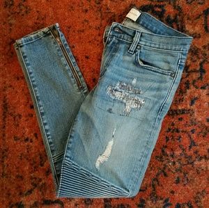 Simon Miller Moto Jeans Distressed Denim zip ankle