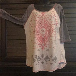 Maurices- 3/4 length sleeve baseball style shirt