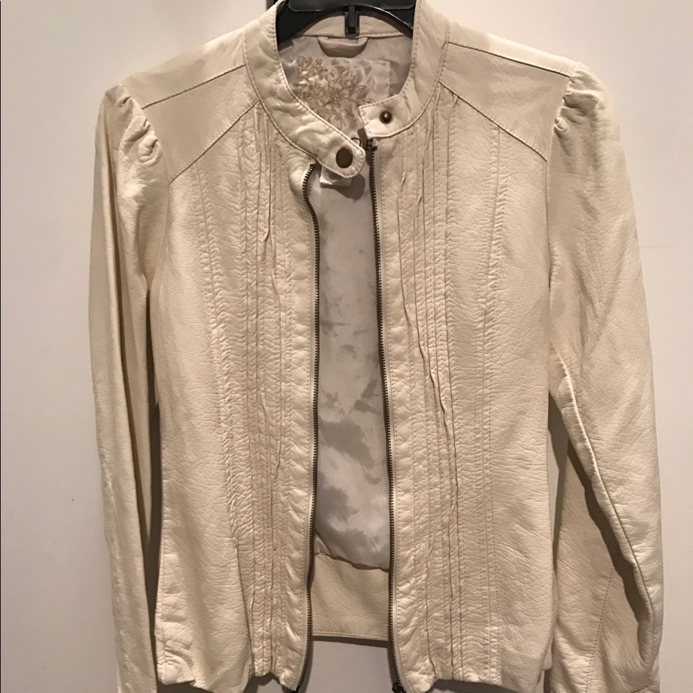 Nude leather jacket LIKE NEW