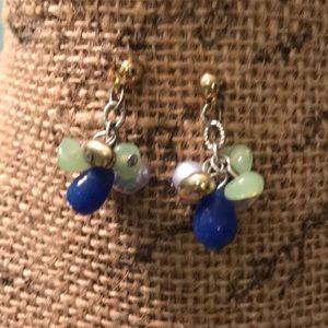 CHICO’S BLUE, SILVER AND LIGHT GREEN EARRINGS