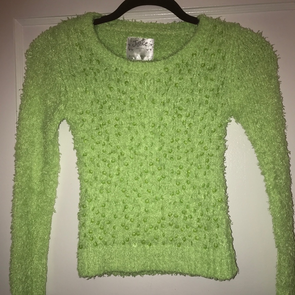 JUSTICE Green sweater