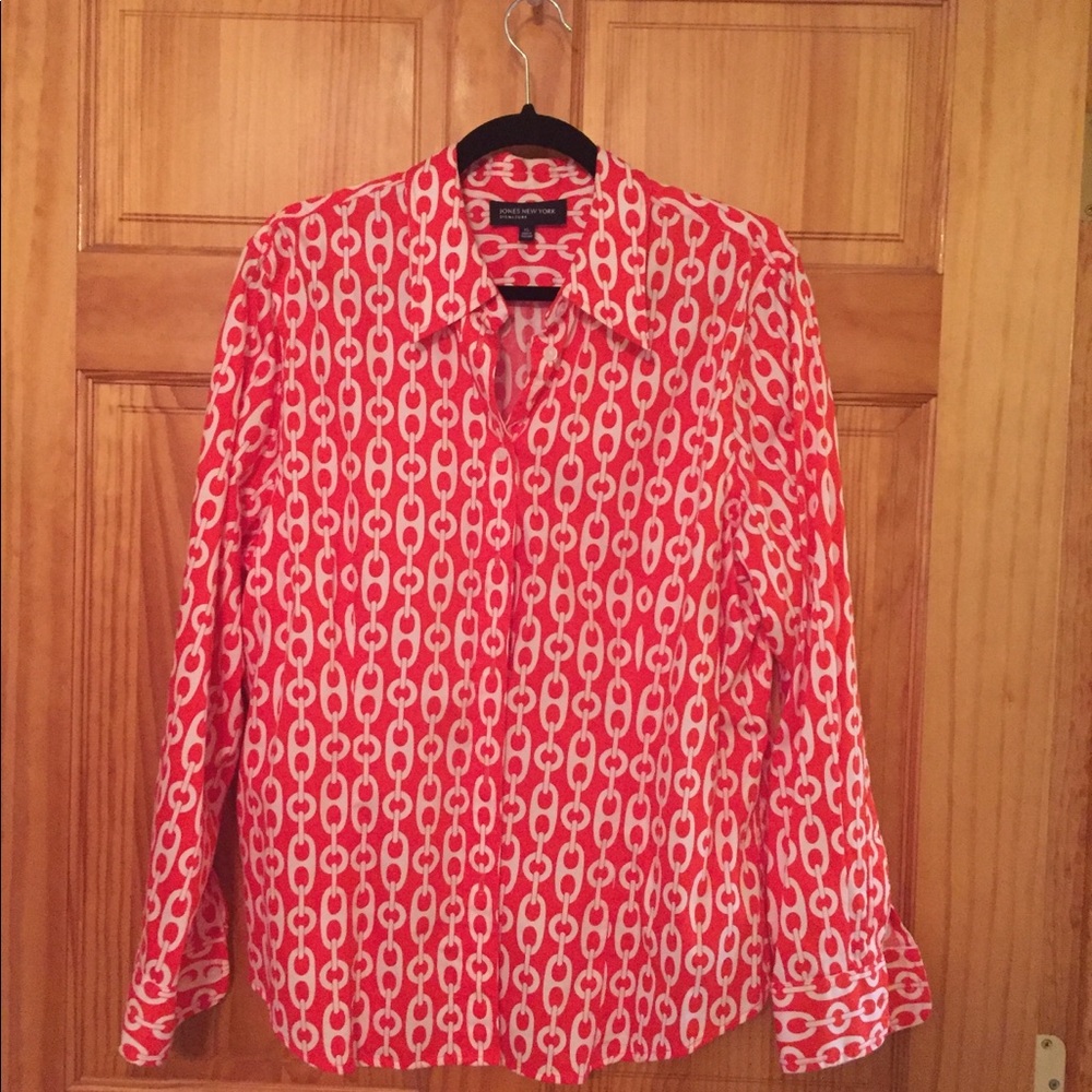XL Jones New York chain pattern shirt