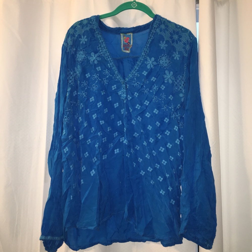 Johnny Was blue blouse