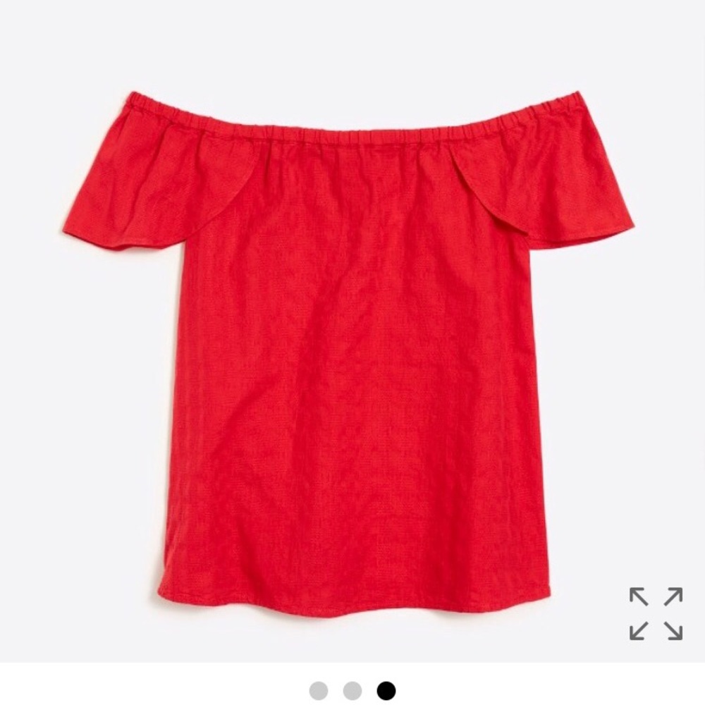Red NWT J Crew off shoulder top