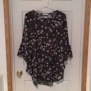 Olive green floral tunic.