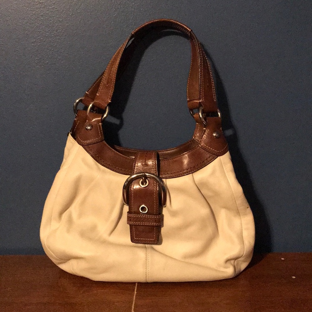 White leather Coach Bag