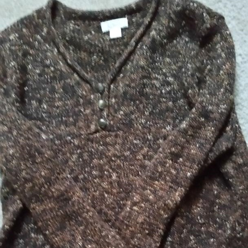 Christopher & Banks Brown Sweater w/Metal Buttons