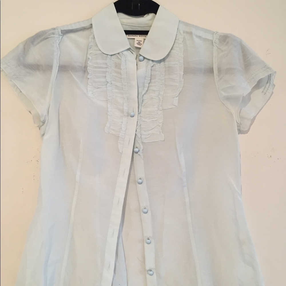 Banana Republic Cap Sleeve Dress Shirt XS