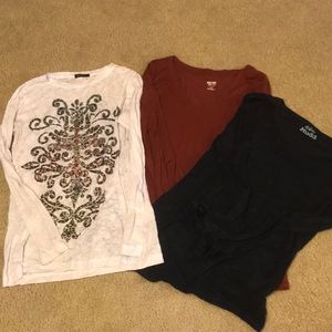 Lot of 3 long sleeve tops