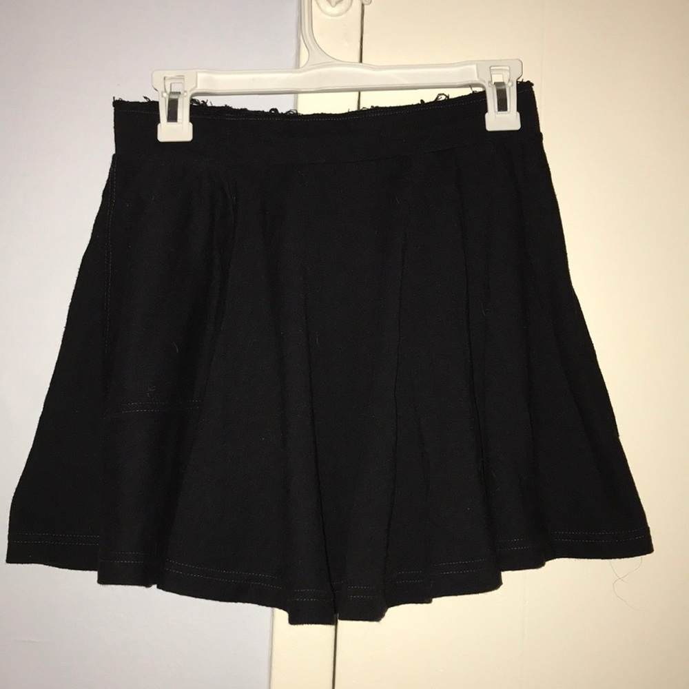 Free People Black Pleated Mini Skirt