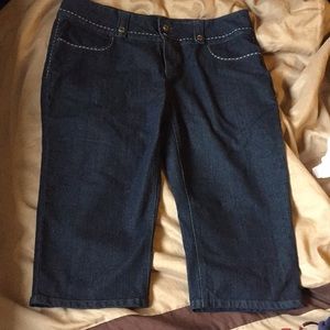 Dark denim capris