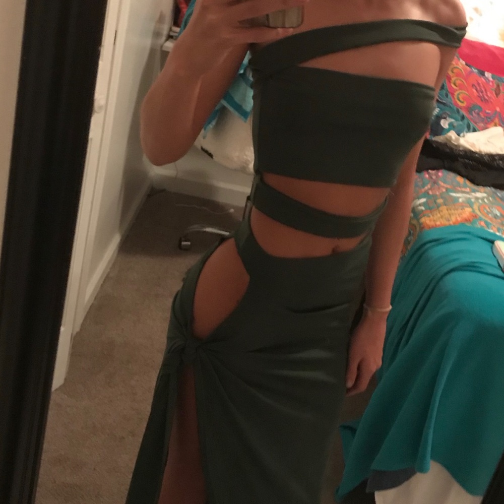 two piece green dress!