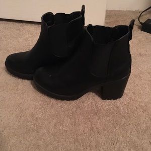 Chunky heeled booties