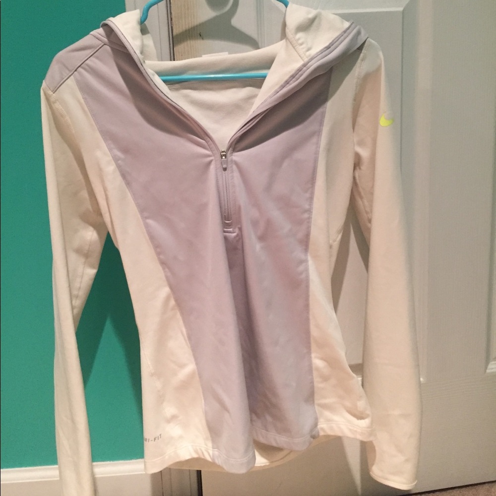 Nike running quarter zip with hood