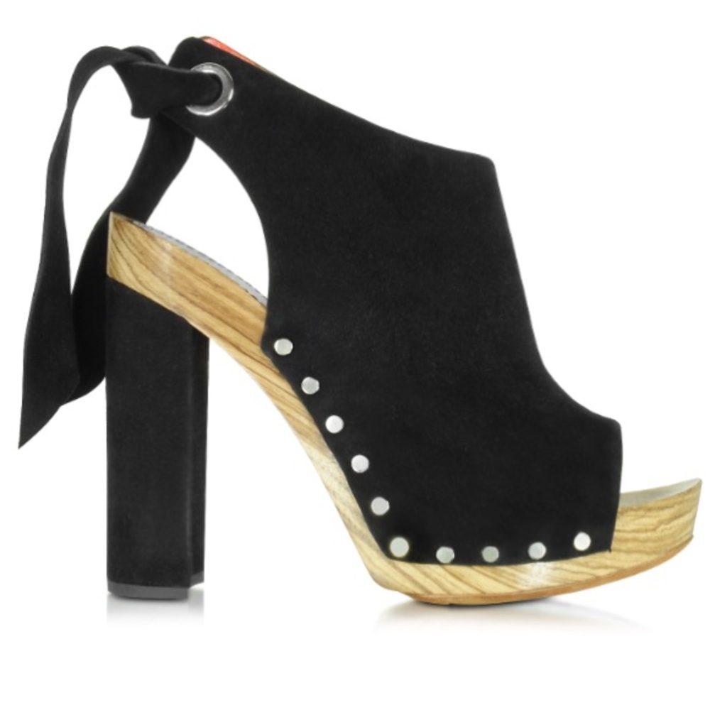 Proenza Schouler Black Suede Platform Sandal Sz7.5