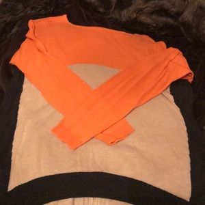 Zipper back color block sweater