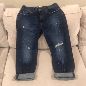 Banana Republic paint splattered distressed crop