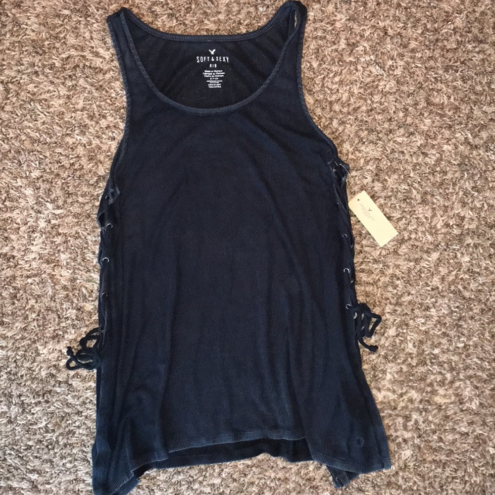 American eagle tank top. Tied/braided sides