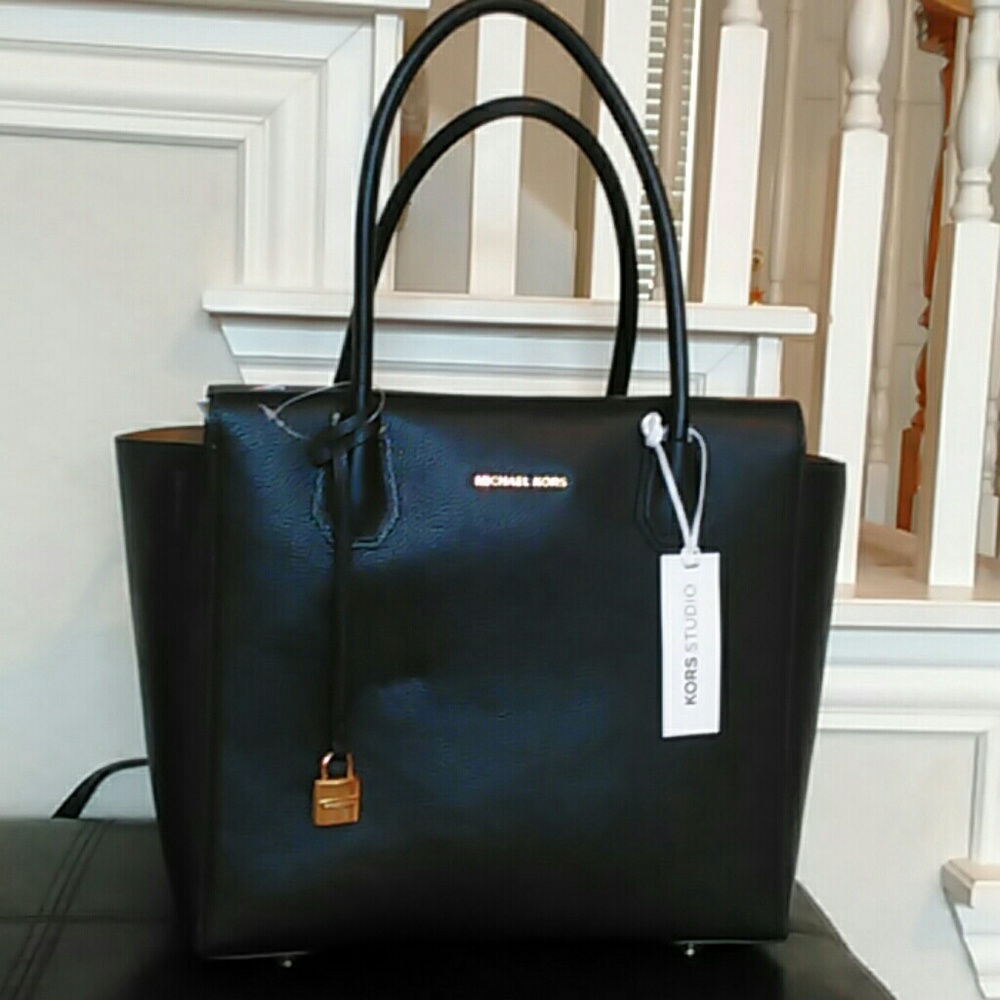 NWT MICHAEL KORS MERCER large satchel dark blue