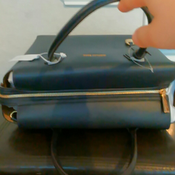 NWT MICHAEL KORS MERCER large satchel dark blue - Picture 3 of 8