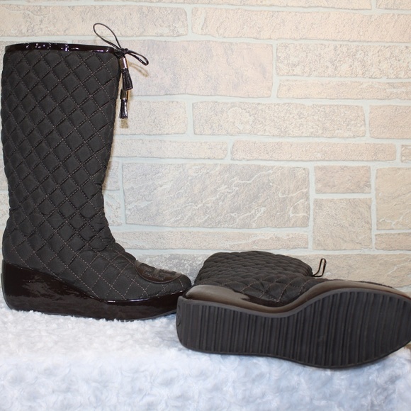 NEW! Tory Burch Quilted Brown Snow Boots Size 10 - Picture 5 of 6
